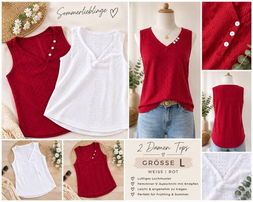 Damen top shirt lochmuster - top,,