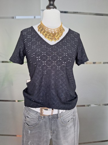 Damenshirt mit lochmuster - damenshirt,