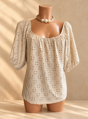 Damen shirt lochmuster - damen,