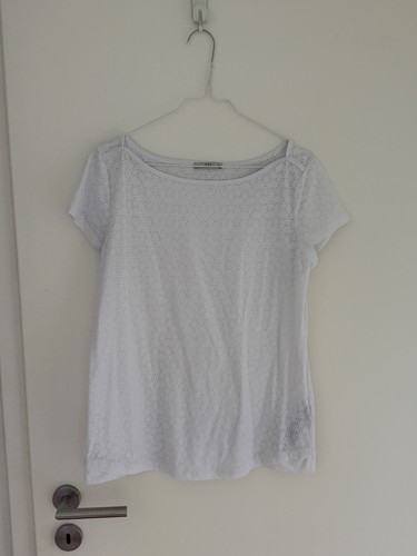 Shirt lochmuster weiß - t-shirt,