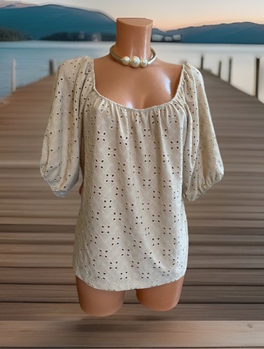Damen shirt lochmuster - shirt,
